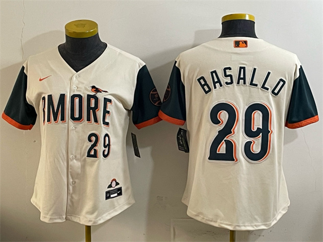 Youth Baltimore Orioles #29 Samuel Basallo Natural 2026 City Connect Stadium Stitched Baseball Jersey